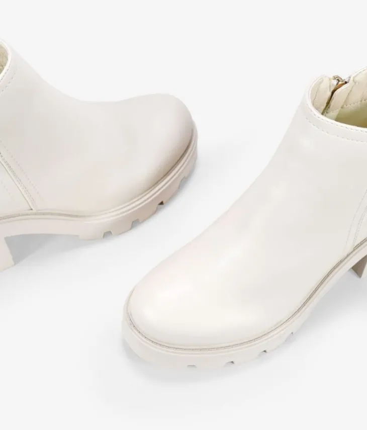 Bosanova Bottes À Talons | Bottines beiges à talon large