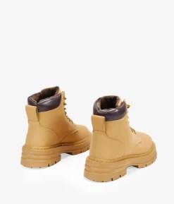 Bosanova Bottes D'hiver | Bottes Militaires | Bottines camel à lacets et plateforme