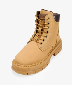 Bosanova Bottes D'hiver | Bottes Militaires | Bottines camel à lacets et plateforme