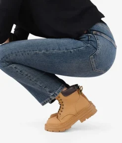 Bosanova Bottes D'hiver | Bottes Militaires | Bottines camel à lacets et plateforme
