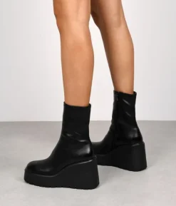 Bosanova Bottes De Plateforme | Plateformes | Bottines compensées noires ajustées