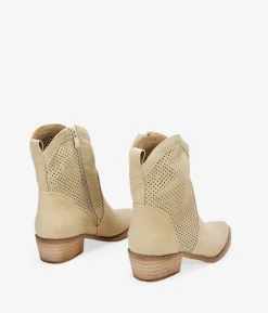 Bosanova Bottes À Talons | Bottes Cowboy | Bottines cowboy beiges ajourées