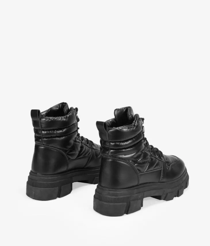 Bosanova Bottes Semelles Track | Bottes D'hiver | Bottines de sport noires à lacets