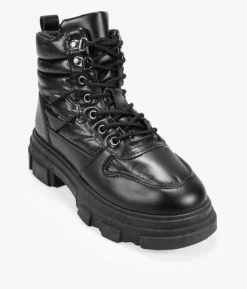 Bosanova Bottes Semelles Track | Bottes D'hiver | Bottines de sport noires à lacets