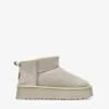 Bosanova Bottes D'hiver | Bottes De Plateforme | Bottines d'hiver en cuir taupe avec plateforme
