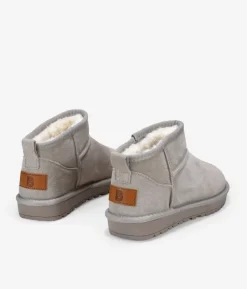 Bosanova Bottes D'hiver | Chaussures En Cuir | Bottines d'hiver taupe en cuir suédé