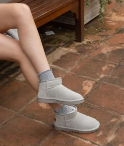 Bosanova Bottes D'hiver | Chaussures En Cuir | Bottines d'hiver taupe en cuir suédé