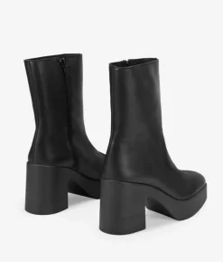 Bosanova Bottes À Talons | Bottes De Plateforme | Bottines en cuir noir