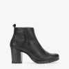 Bosanova Bottes À Talons | Chaussures En Cuir | Bottines en cuir noir avec talon et fermeture éclair