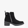 Bosanova Bottes À Talons | Bottines en daim noir avec fermeture éclair