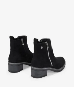 Bosanova Bottes À Talons | Bottines en daim noir avec fermeture éclair