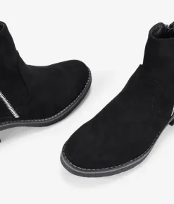 Bosanova Bottes À Talons | Bottines en daim noir avec fermeture éclair