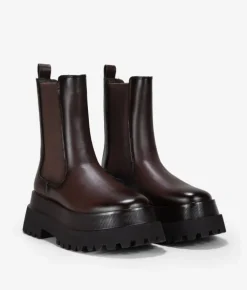 Bosanova Bottes Semelles Track | Bottes De Plateforme | Bottines marron à semelle track élastiquée