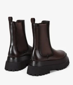 Bosanova Bottes Semelles Track | Bottes De Plateforme | Bottines marron à semelle track élastiquée