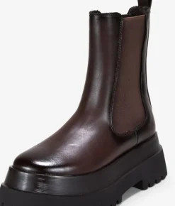 Bosanova Bottes Semelles Track | Bottes De Plateforme | Bottines marron à semelle track élastiquée