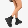 Bosanova Bottes Semelles Track | Bottes Militaires | Bottines militaires noires à semelle track