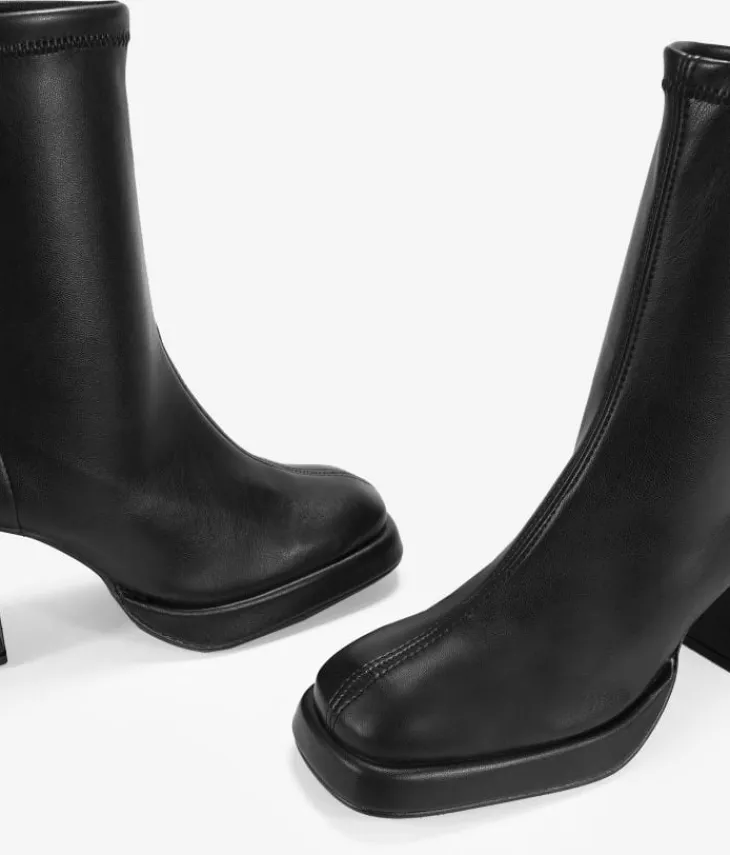 Bosanova Bottes À Talons | Chaussures En Cuir | Bottines noires à talons