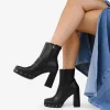 Bosanova Bottes À Talons | Bottines noires à talons et clous