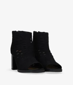 Bosanova Bottes À Talons | Bottines noires ajourées à bout ouvert
