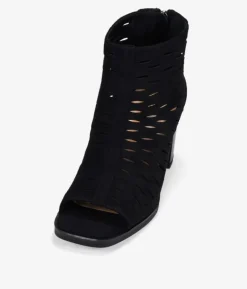 Bosanova Bottes À Talons | Bottines noires ajourées à bout ouvert