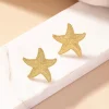Bosanova Boucles D'oreilles | Boucles d'oreilles étoiles de mer métallisées dorées