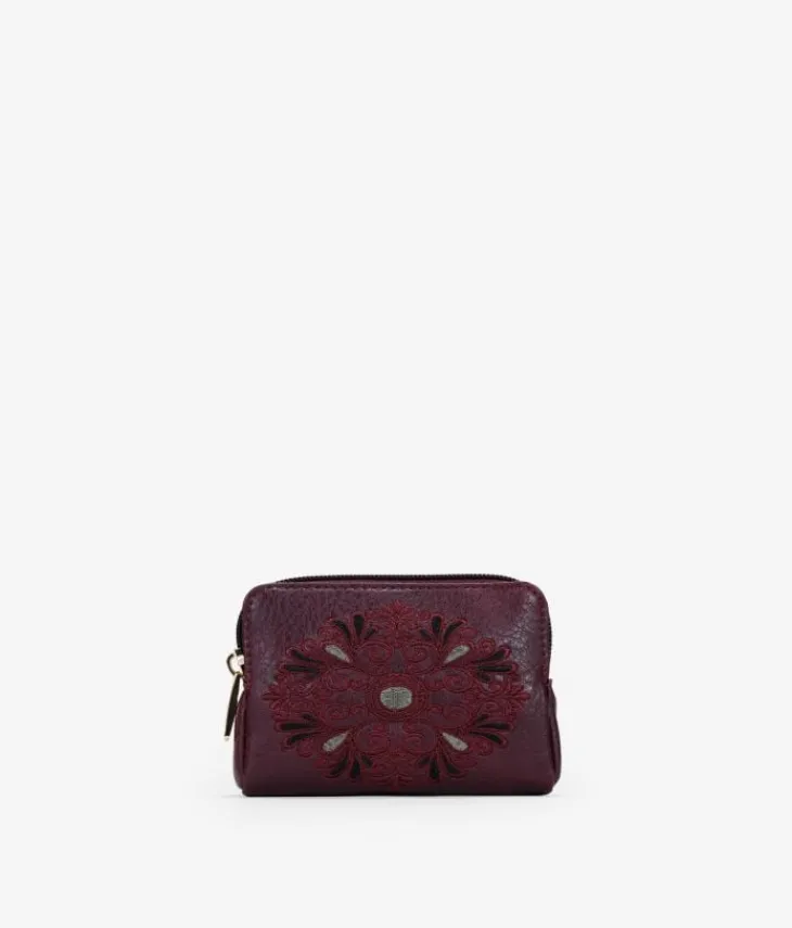 Femme Bosanova Porte-monnaie | Bourse bordeaux avec broderie