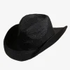 Femme Bosanova Casquettes Et Chapeaux | Chapeau de cowboy noir en raphia tressé