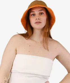 Femme Bosanova Casquettes Et Chapeaux | Chapeau en raphia souple orange