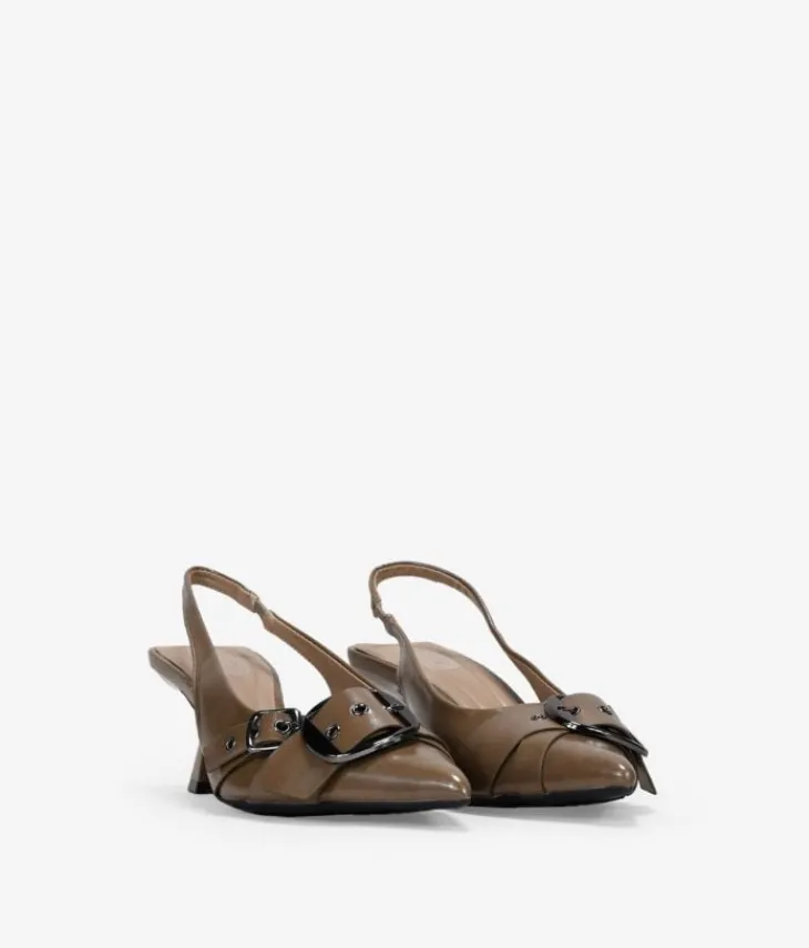 Bosanova Chaussures De Fête | Chaussures Et Mocassins | Chaussures à talons taupe avec double boucle