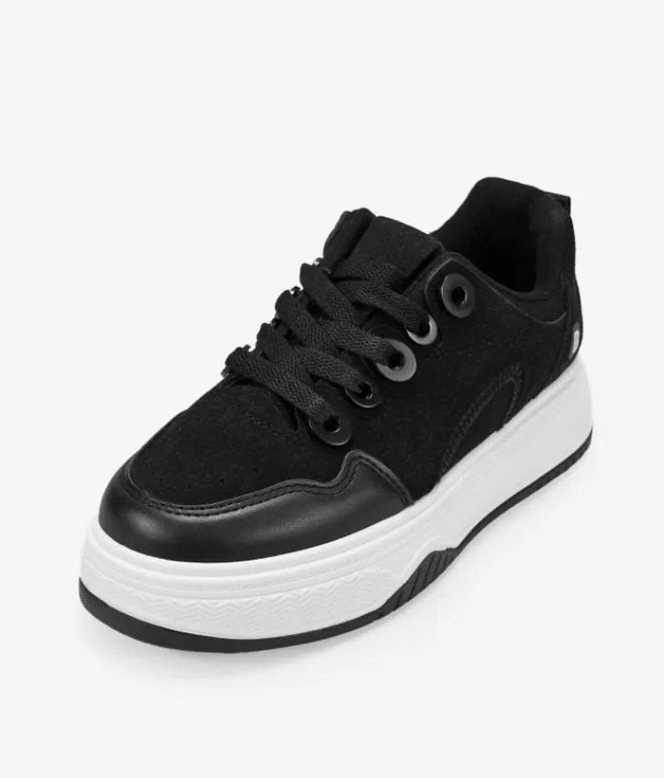 Bosanova Baskets À Plateforme | Chaussures de skate noires à lacets