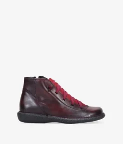 Bosanova Chaussures En Cuir | Chaussures en cuir bordeaux à lacets élastiques
