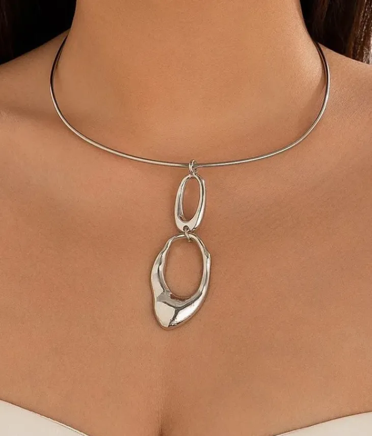 Bosanova Colliers | Collier ras de cou en argent avec pendentif