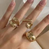 Bosanova Bagues | Ensemble de trois bagues métalliques en or