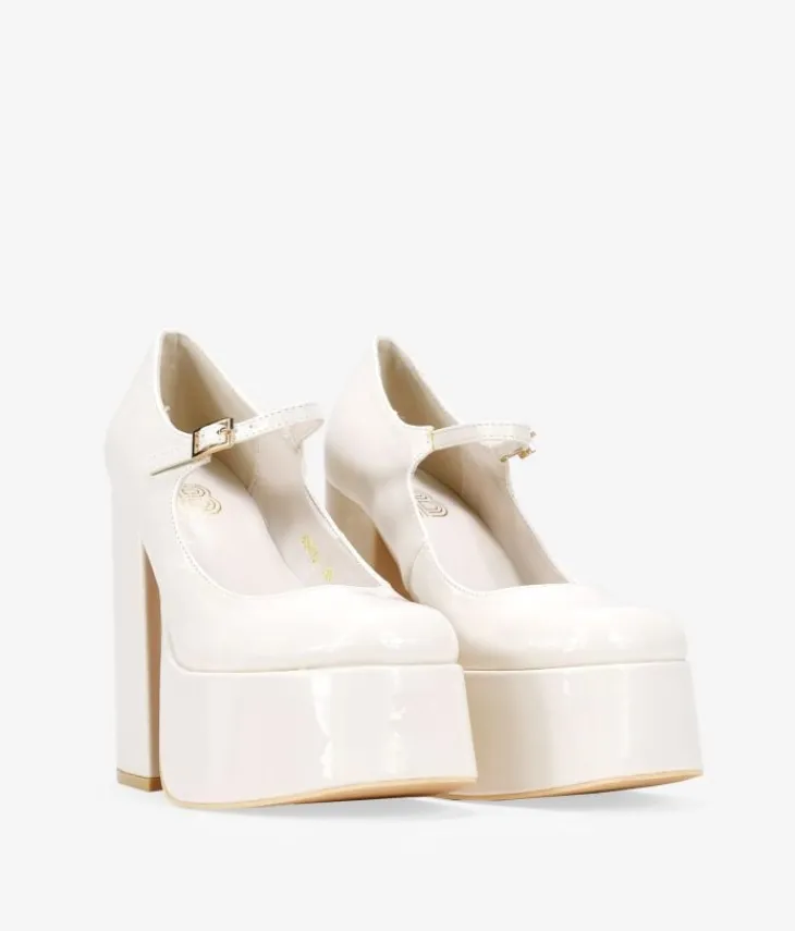 Bosanova Ballerines Et Mary Janes | Chaussures De Fête | Escarpins beiges à talons XXL