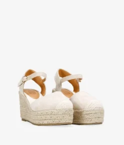 Bosanova Espadrilles | Sandales Compensées | Espadrilles beiges à bride et semelle sparte