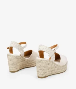 Bosanova Espadrilles | Sandales Compensées | Espadrilles beiges à bride et semelle sparte