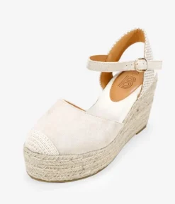 Bosanova Espadrilles | Sandales Compensées | Espadrilles beiges à bride et semelle sparte
