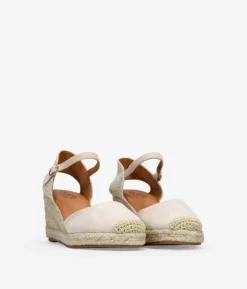 Bosanova Espadrilles | Sandales Compensées | Espadrilles beiges à semelle compensée en sparte