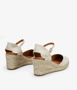 Bosanova Espadrilles | Sandales Compensées | Espadrilles beiges à semelle compensée en sparte