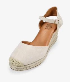 Bosanova Espadrilles | Sandales Compensées | Espadrilles beiges à semelle compensée en sparte