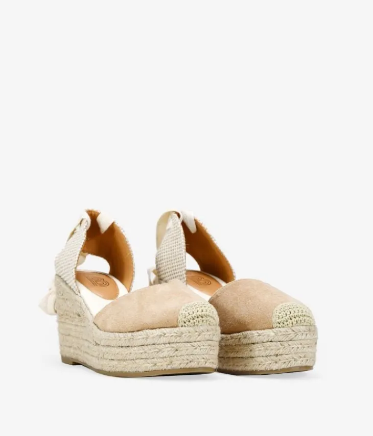 Bosanova Espadrilles | Sandales Compensées | Espadrilles beiges compensées en sparte