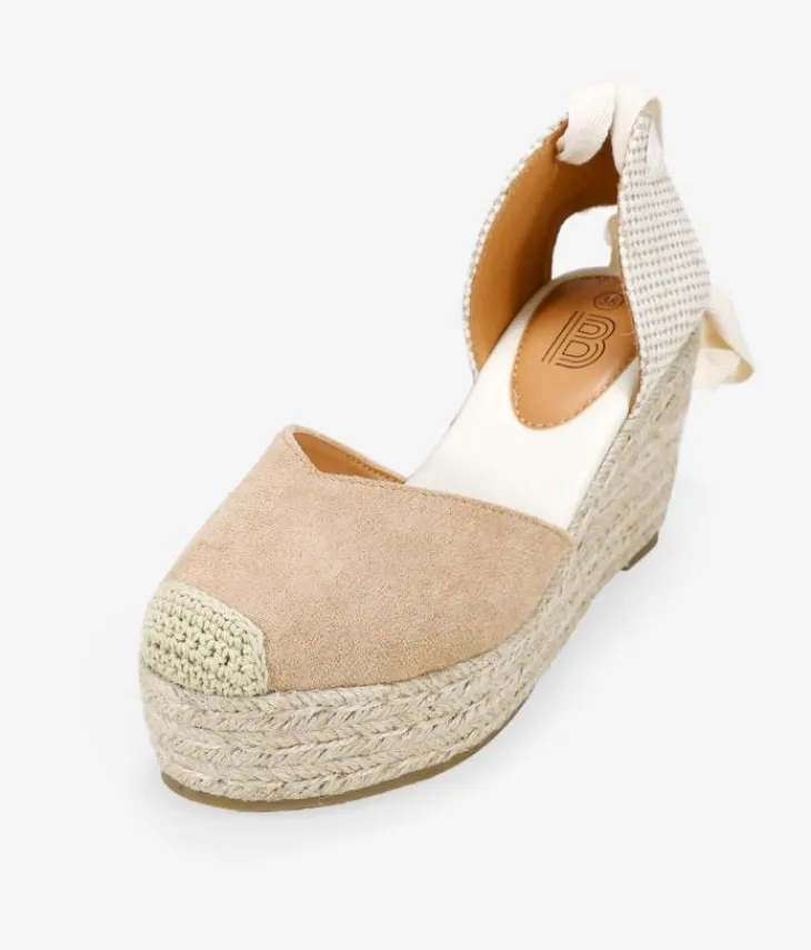 Bosanova Espadrilles | Sandales Compensées | Espadrilles beiges compensées en sparte