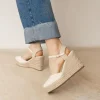 Bosanova Espadrilles | Sandales Compensées | Espadrilles blanches avec coin en sparte