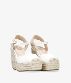 Bosanova Espadrilles | Sandales Compensées | Espadrilles blanches avec coin en sparte