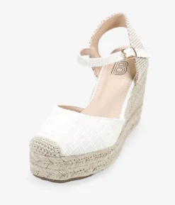 Bosanova Espadrilles | Sandales Compensées | Espadrilles blanches avec coin en sparte