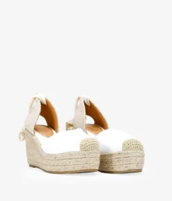 Bosanova Espadrilles | Sandales Compensées | Espadrilles blanches compensées en sparte