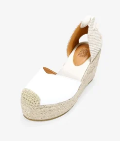 Bosanova Espadrilles | Sandales Compensées | Espadrilles blanches compensées en sparte