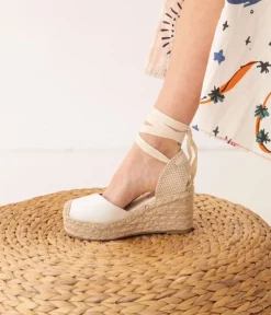 Bosanova Espadrilles | Sandales Compensées | Espadrilles blanches compensées en sparte