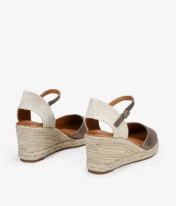 Bosanova Espadrilles | Sandales Compensées | Espadrilles bronze à cale en raphia