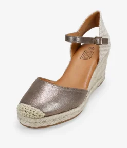 Bosanova Espadrilles | Sandales Compensées | Espadrilles bronze à cale en raphia